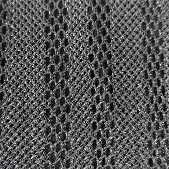 Vintage Disco Pants Silver Lurex Lace Overlay Stretch High Waist Wide Leg Large - Picture 8 of 15